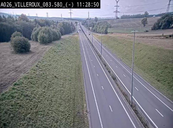Webcam autoroute A26/E25 à hauteur de Vaux-sur-Sûre, à la jonction avec la N85 en direction de Liège - BK 83.6