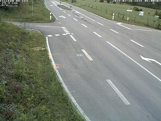 Webcam sur la RD164 à Tilleux. Vue orientée vers Neufchâteau