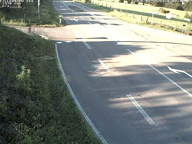 Webcam sur la RD164 à Tilleux. Vue orientée vers Neufchâteau