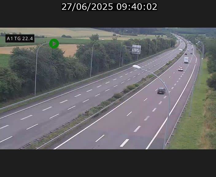 Traffic live webcam Luxembourg Flaxweiler - A1 direction Luxembourg - BK 22.4