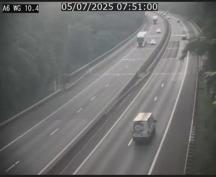 Traffic live webcam Luxembourg Mamer - A6 - BK 10.4 - direction Luxembourg/France/Allemagne