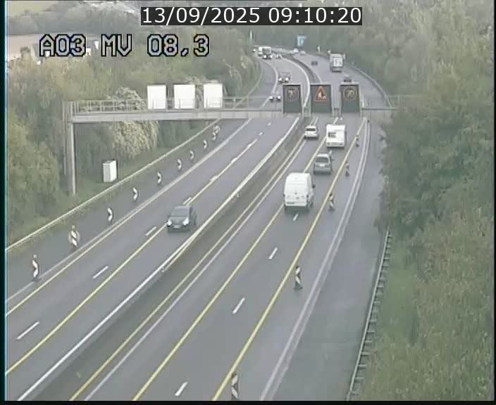 Webcam Autoroute après la Croix de Bettembourg en direction de Luxembourg sur l'A3