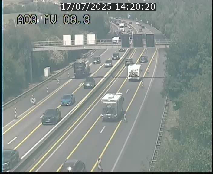 Webcam Autoroute après la Croix de Bettembourg en direction de Luxembourg sur l'A3