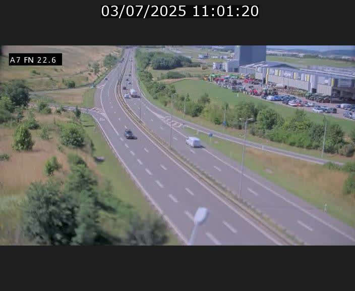Caméra trafic Luxembourg - A7, Colmar-berg direction Mersch