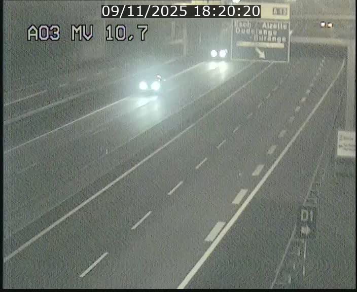 Traffic live webcam Luxembourg Croix de Bettembourg - A3 - BK 10.7 - direction France