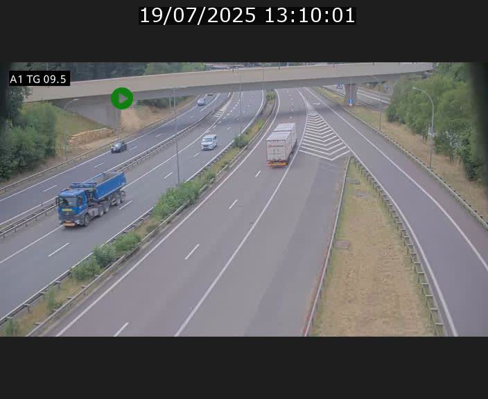 Traffic live webcam Luxembourg Jonction Grünewald - A1 direction Luxembourg-ville - BK 9.5