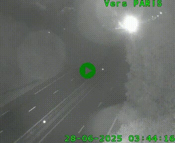 Caméra routière sur l'autoroute A20 au nord de Limoges, à la jonction avec la N520. Vue orientée vers Paris