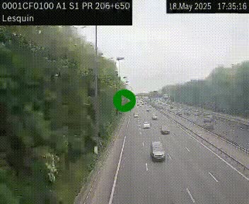 Webcam autoroute A1 à hauteur de Lesquin. Vue orientée vers Lille