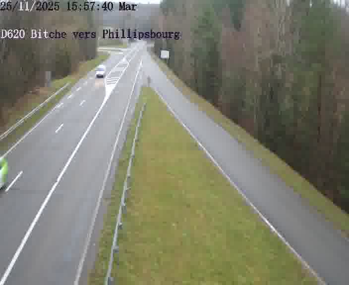 Webcam sur la D620, sur le contournement de Bitche. Vue orientée vers Philippsbourg