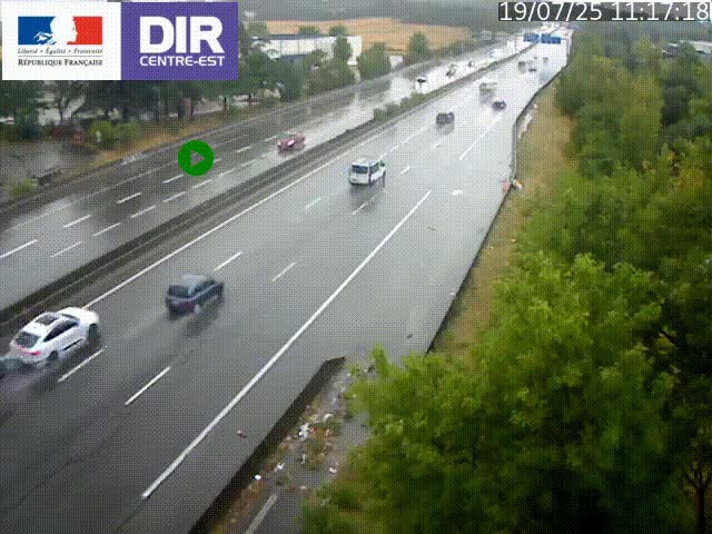 Caméra de circulation à Saint-Priest à la jonction entre l'A43 et l'A46 en direction de Marseille