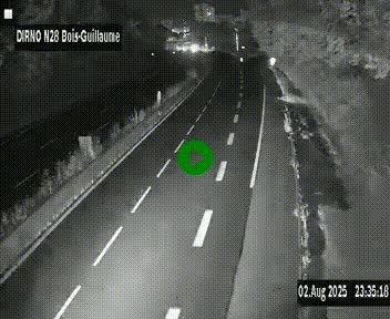 Webcam routière à hauteur de Bois-Guillaume en périphérie de Rouen. Vue orientée vers Rouen