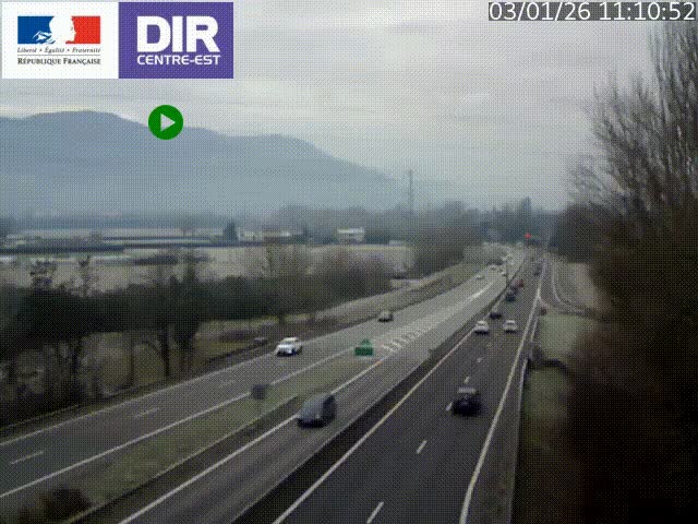 Caméra trafic à Meylan sur la Rocade-Sud de Grenoble en direction d'Aix-en-Provence