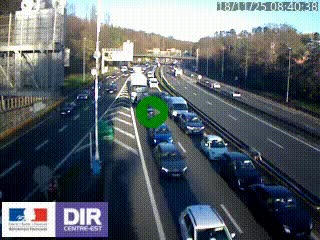 Caméra autoroute sur A6 - Valvert, près de Lyon, en direction de Paris, à hauteur de la sortie 36 Porte du Valvert
