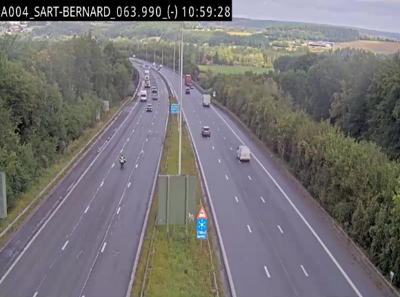 Webcam E411 à hauteur d'Assesse en provenance d'Arlon ou de la N4 vers Namur