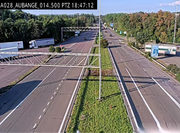 Webcam autoroute Belgique - Aubange - A28 direction Arlon - BK 14