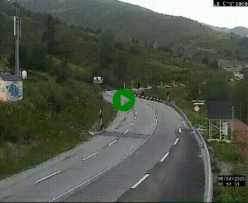 Webcam au carrefour de la croisade, à la jonction entre la N22 et la N320, avant le poste de douane franco-andorrane. Webcam à 1790 mètres d'altitude