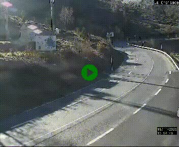 Webcam au carrefour de la croisade, à la jonction entre la N22 et la N320, avant le poste de douane franco-andorrane. Webcam à 1790 mètres d'altitude