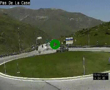 Webcam sur la N22 au niveau du poste frontière entre la France et Andorre à proximité de Pas de la Case à plus de 2000 mètres d'altitude
