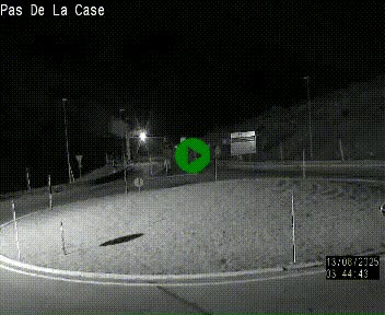 Webcam sur la N22 au niveau du poste frontière entre la France et Andorre à proximité de Pas de la Case à plus de 2000 mètres d'altitude