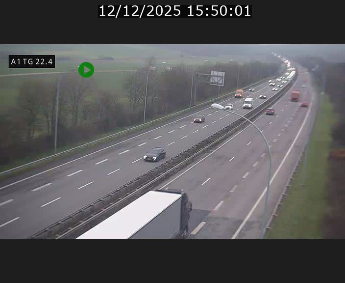 Traffic live webcam Luxembourg Flaxweiler - A1 direction Luxembourg - BK 22.4