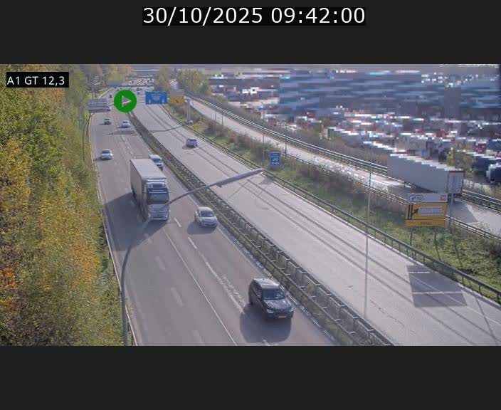 Traffic live webcam Luxembourg Senningerberg - A1 direction Allemagne - BK 12.3