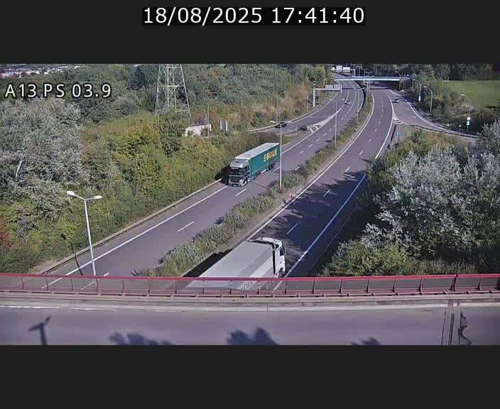 Traffic live webcam Luxembourg Differdange - A13 direction Esch-sur-Alzette - BK 3.9