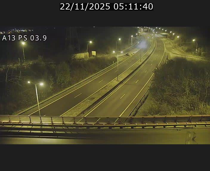 Traffic live webcam Luxembourg Differdange - A13 direction Esch-sur-Alzette - BK 3.9