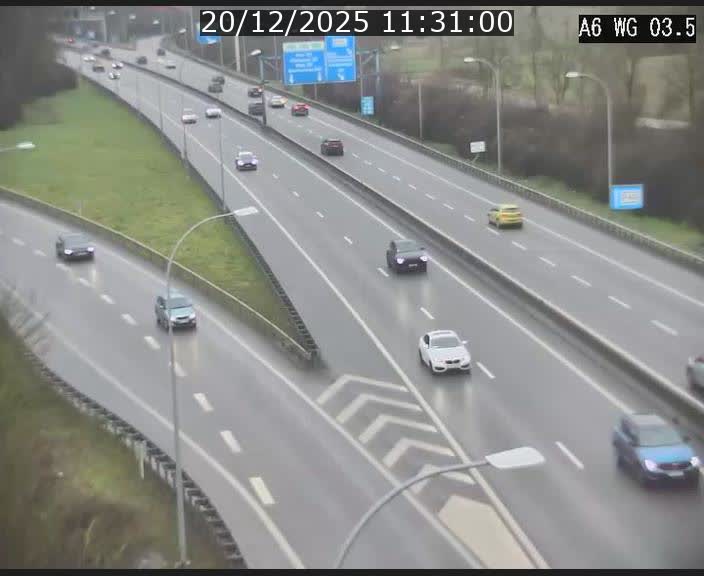 Traffic live webcam Luxembourg - Croix de Cessange - A6 - BK 3.5 - direction France/Allemagne