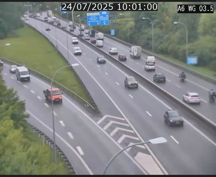 Traffic live webcam Luxembourg - Croix de Cessange - A6 - BK 3.5 - direction France/Allemagne