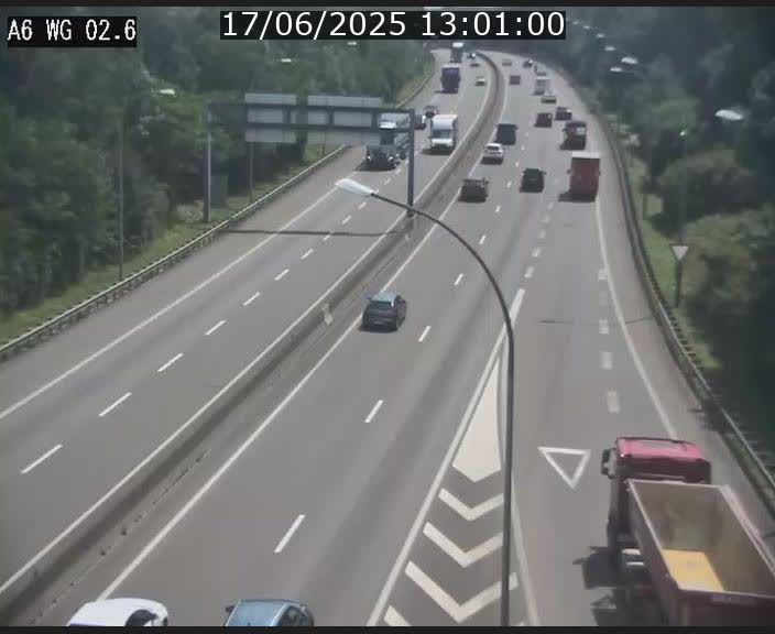 Traffic live webcam Luxembourg Croix de Cessange - A6 - BK 2.6 - direction France/Allemagne