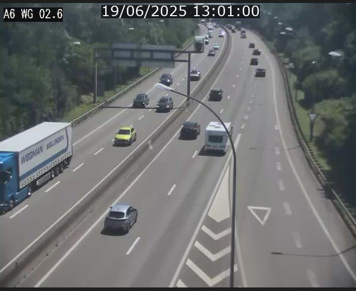Traffic live webcam Luxembourg Croix de Cessange - A6 - BK 2.6 - direction France/Allemagne