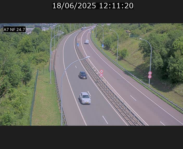Caméra trafic Luxembourg - A7, Schieren direction Mersch