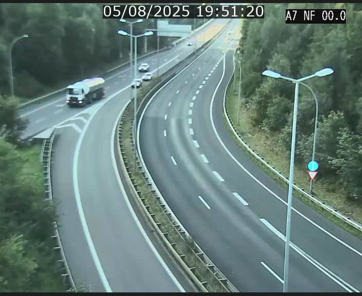 Caméra autoroute Luxembourg A7 - Echangeur A1/A7 Grünewald direction Tunnel Stafelter