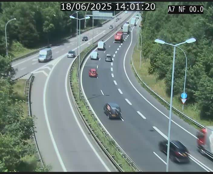 Caméra autoroute Luxembourg A7 - Echangeur A1/A7 Grünewald direction Tunnel Stafelter