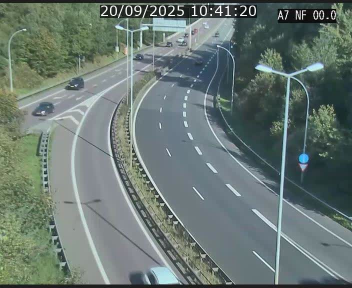 Caméra autoroute Luxembourg A7 - Echangeur A1/A7 Grünewald direction Tunnel Stafelter
