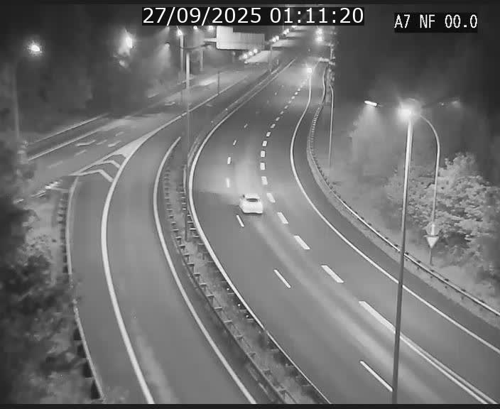 Caméra autoroute Luxembourg A7 - Echangeur A1/A7 Grünewald direction Tunnel Stafelter
