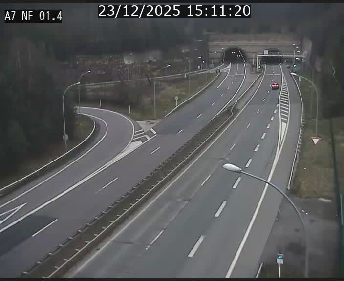 Caméra autoroute Luxembourg A7 - Echangeur Waldhaff - direction Tunnel Stafelter