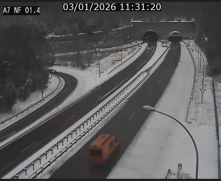 Caméra autoroute Luxembourg A7 - Echangeur Waldhaff - direction Tunnel Stafelter