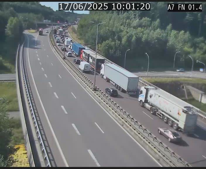 Caméra autoroute Luxembourg A7 - Tunnel Stafelter - direction Echangeur Grünewald