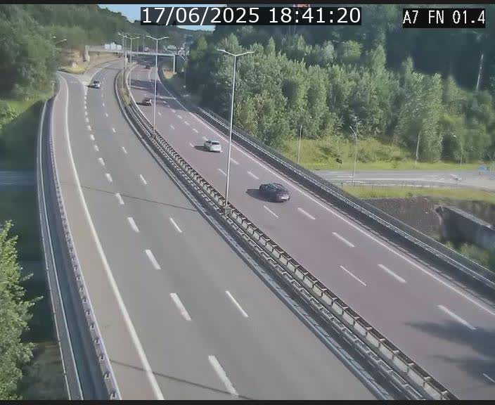 Caméra autoroute Luxembourg A7 - Tunnel Stafelter - direction Echangeur Grünewald