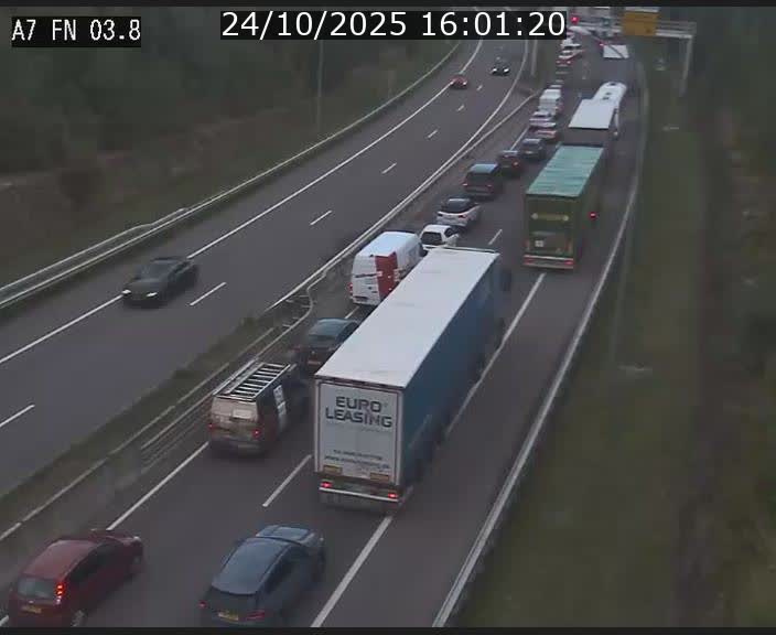 Caméra autoroute Luxembourg A7 - Passage à gibier Rëngelbour - direction Tunnel Stafelter
