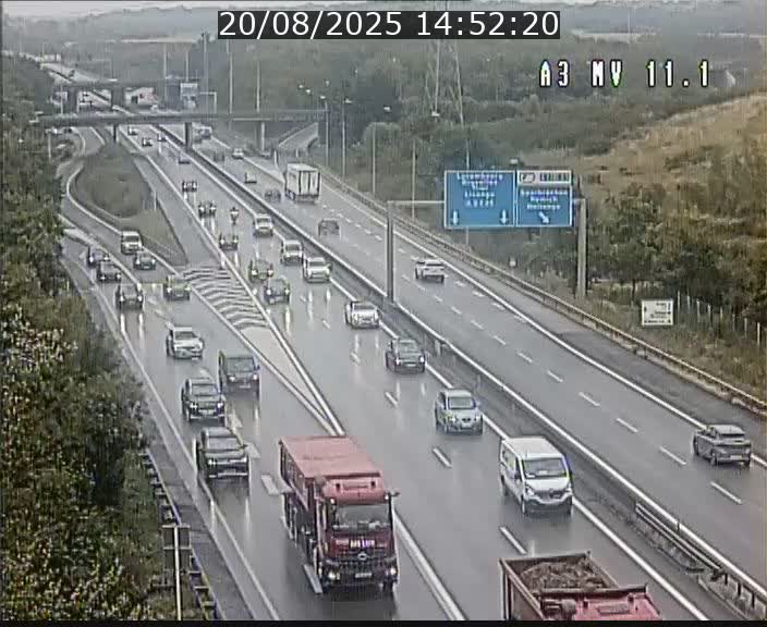 Traffic live webcam Luxembourg Croix de Bettembourg A3 - BK 11.1 - direction Luxembourg-ville