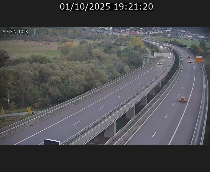 Caméra trafic Luxembourg - A7, Tunnel Gousselerbierg, sortie sud, direction rond-point Lorentzweiler (BK 10.8)