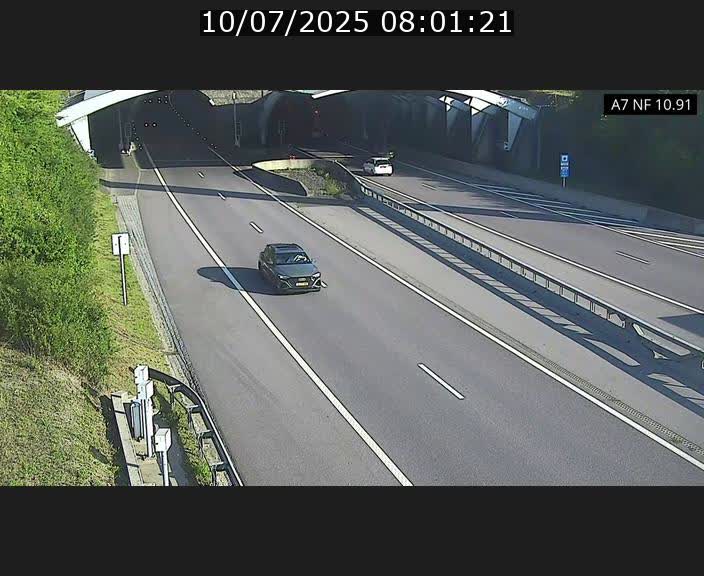 Caméra trafic Luxembourg - A7, Tunnel Gousselerbierg, entrée sud, direction Mersch