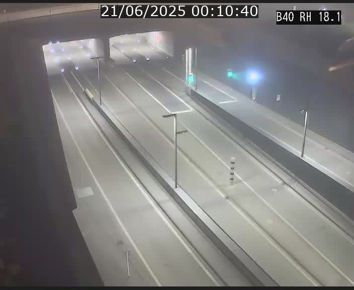 Webcam sur la route de contournement d'Esch-Belval avant le tunnel Central Gate au niveau de la porte de France et du radar fixe