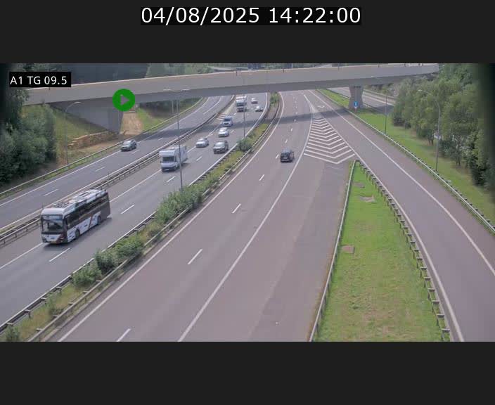 Traffic live webcam Luxembourg Jonction Grünewald - A1 direction Luxembourg-ville - BK 9.5