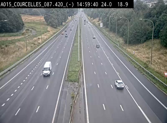 Webcam autoroute Belgique - Viesville - E42 direction Mons - BK 84.35