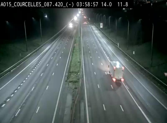 Webcam autoroute Belgique - Viesville - E42 direction Mons - BK 84.35