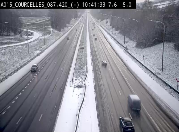 Webcam autoroute Belgique - Viesville - E42 direction Mons - BK 84.35