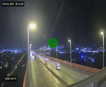 Webcam autoroute sur le périphérique de Bordeaux (A630) au nord de la ville. Caméra située sur le Pont d'Aquitaine.